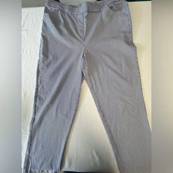 Alfred Dunner Blue and White Dress Pants Classic Straight-Leg - Picture 5 of 7